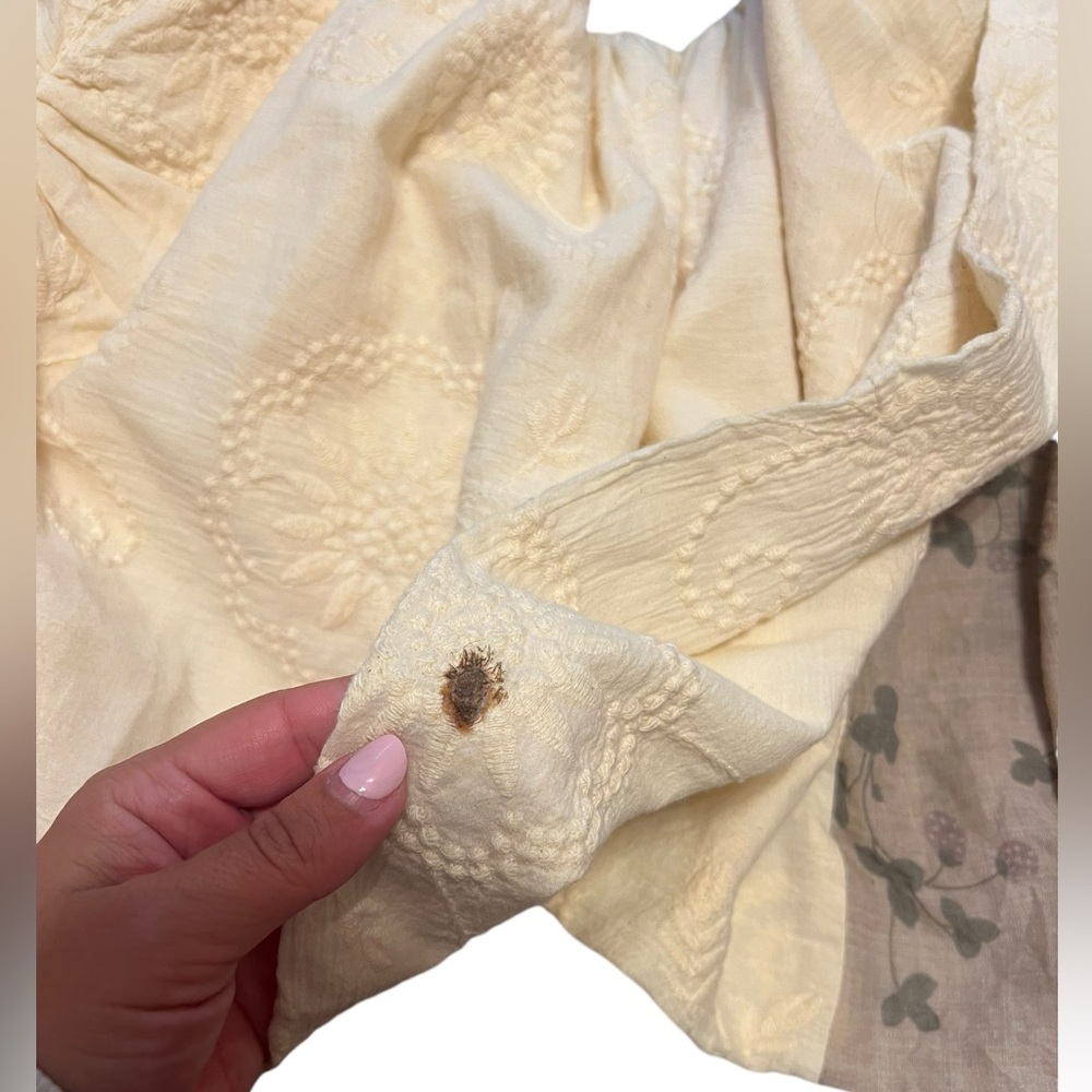 Ian Mosh Off-White & Beige Strawberry Tiered Dress - Picture 13 of 15